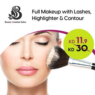 Full Makeup With Eyelashes, Highlighter and Contour From Beauty Istanbul Salon - Wafra Tower A