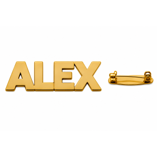 Personalised Name Brooch - Custom Gold Plated Pin - English or Arabic Designs B01