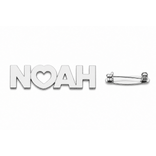 Personalised Name Brooch - Custom Silver Plated Pin - English or Arabic Designs B02