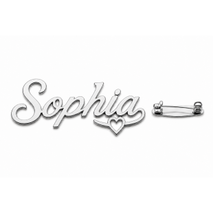 Personalised Name Brooch - Custom Silver Plated Pin - English or Arabic Designs B03