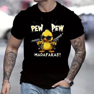Pew Pew 3D Design Short Sleeve T-Shirt For Men