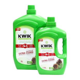 كويك - مطهّر ألترا كلين متعدّد الإستعمالات بروائح متنوّعة 3 لتر + 1.5 لتر مجانًا