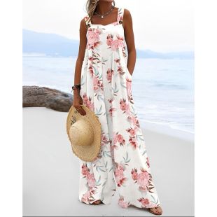 جمبسوت صيفى بدون أكمام بتصميم Pink Flowers للسيدات