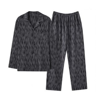 Pinstripe Autumn Long Sleeve Cotton Pajama For Men