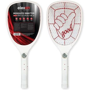 Mosquito Killer Swatter Zapper Racket – White 