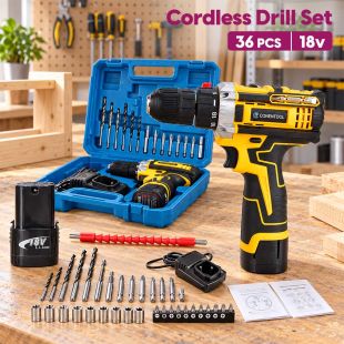 36PCS 18V Cordless Drill Set