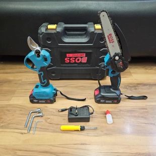 مقص تقليم لاسلكي 2 في 1  مع طقم منشار يدوي صغير من BOSS