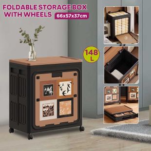148L Foldable Storage Box with Wheels