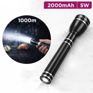 Rechargeable 5W CREE LED Flashlight 2000mAh with 1000m Beam Range