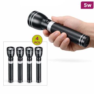 4-Pack Rechargeable 5W CREE LED Long-Range Flashlights