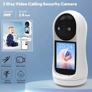 2 Way Video Calling Security Camera with Motion and Sound Detection