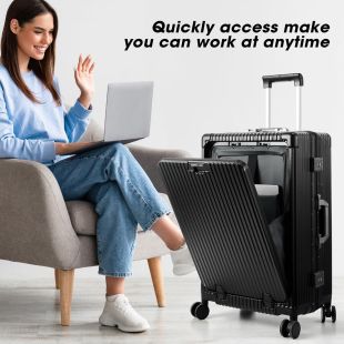 Smart Travel Luggage with Dual Lock and USB and Type-C Port 20 and 26 Inch