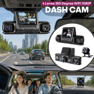 4 Lense 360 Degree WiFi 1080P Dash Cam
