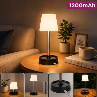 Rechargeable Collapsible LED Table Lamp 1200mAh with Telescopic Pole