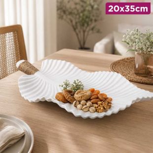 Decorative Wooden Leaf Tray 20 x 35 cm