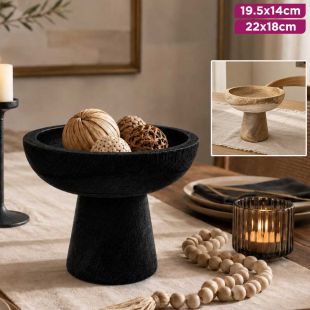 Wooden Pedestal Fruit Bowl