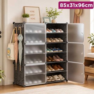 6-Layer Foldable Plastic Shoe Storage Cabinet
