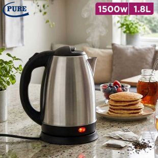 PURE 1.8L 1500W Stainless Steel Electric Kettle