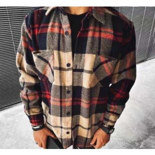 Plaid Classic Shirt With Pocket and Long Sleeves For Men