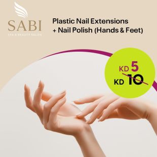 Plastic Nail Extensions + Nail Polish for Hands & Feet at Sabi Spa Salon
