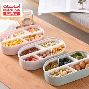 أساسيات توصيل - عبوة تقديم بلاستيكية للأغذية ذات غطاء 31.5 × 16.5 × 9 سم