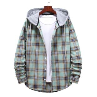 Plus Size Loose Fit Shirt With Hood For Men