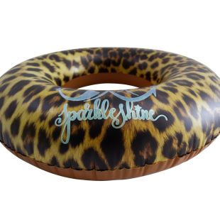 Leopard print inflatable pool inner tube