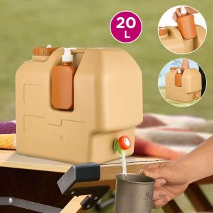 20L Portable Water Tank with Soap Dispenser and Faucet