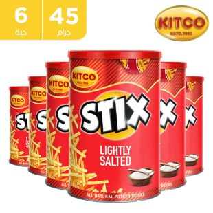 عيدان البطاطا ستيكس قليلة الملح 6 × 45 جم من Kitco