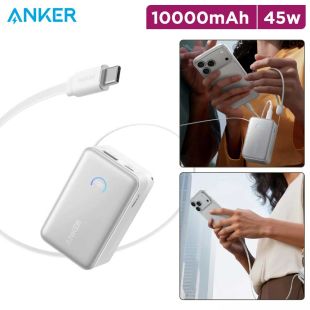Anker Nano 45W 10000mAh Power Bank with Retractable USB-C Cable