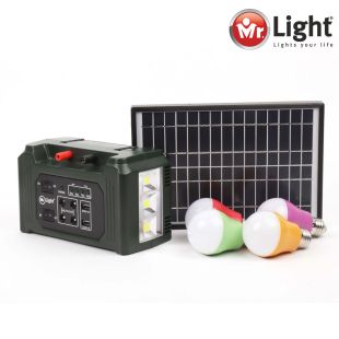 محطة كهرباء مزودة بألواح شمسية و 4 مصابيح LED من Mr. Light 