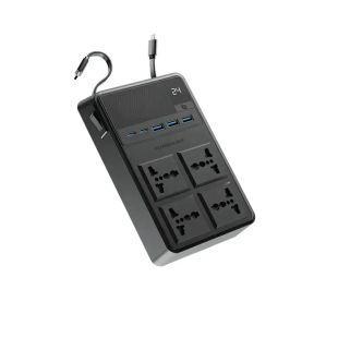 وصلة اشتراك كهربائي 2500 واط 4 مخارج 3 مع كيبلات مدمجة بطول 70 سم من Powerology
