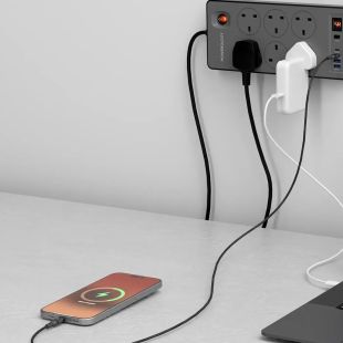 وصلة اشتراك كهربائي 2990 واط 6 مخارج 4 منافذ USB طول 2 متر من Powerology