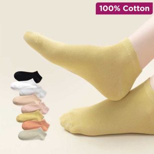 Comfortable Cotton Boat Socks for Women 5 Pairs