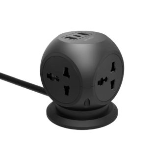 وصلة اشتراك كهربائي للمكتب 4 منافذ عالمية مع منفذ USB-C و2 منفذ USB-A بطول 2 متر 2500 واط من Green Lion