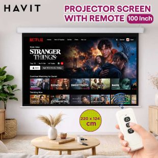 100 Inch Projector Screen with Remote by HAVIT
