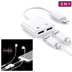 2-in-1 Lightning Headphone and Charger Adapter