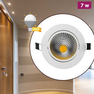 Hot Style Round COB LED Recessed Downlight 7W 600 Lumens Warm White 3000K 