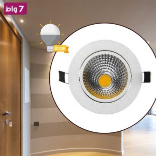 سبوت لايت داخل الديكور LED دائري عصري COB قدرة 7 واط 600 لومن أبيض دافيء 3000 كلفن