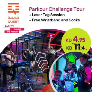 Get Ready for the Challenge with Parkour and Laser Tag with Free Wristband & Socks at Quest