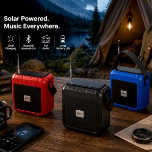 Solar-Powered Bluetooth Speaker with FM Radio by Zero - Assorted Colors