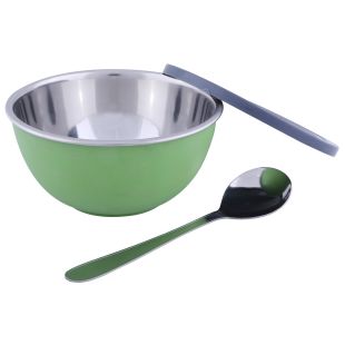 Raj Microwaveable Stainless Steel Bowl with Lid 18cm