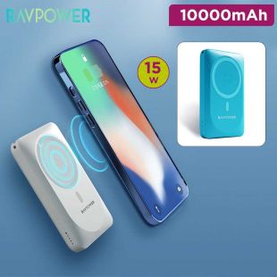10000mAh Magnetic-Wireless Powerbank 15W with USB-A and 2 USB-C Ports by RAVPower