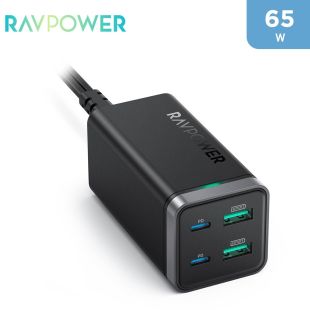 RAVPower 65W PD Pioneer 4-Port Wall Charger UK - New Product / Open Box
