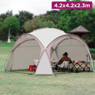 Pop Up Family Camping Waterproof Tent 4.2 x 4.2 x 2.3m