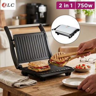 2 in 1 Sandwich Maker and Grill 750W by DLC