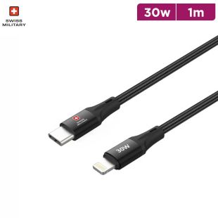 USB-C to Lightning Braided Cable 30W 1m by Swiss Military