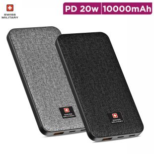 Power Bank 10000mAh PD 20W with 2 USB-C Ports and USB-A Port by Swiss Military