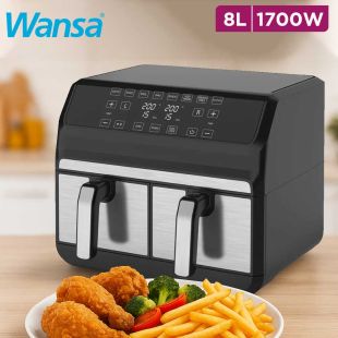 Dual Air fryer 1700W 8L by Wansa