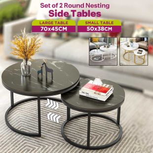 Set of 2 Round Nesting Side Tables